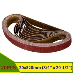 20 pz 520*20mm nastri abrasivi abrasivi P40-1000 banda dello schermo abrasivo per legno metallo morbido rettifica lucidatura saldatura a punti rettifica