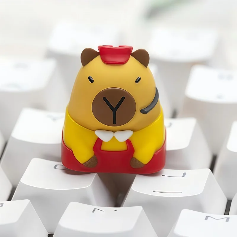 Cute Capybara Burger shop keycaps, custom mechanical keyboard keycaps, Esc key customization, keyboard decoration accessories