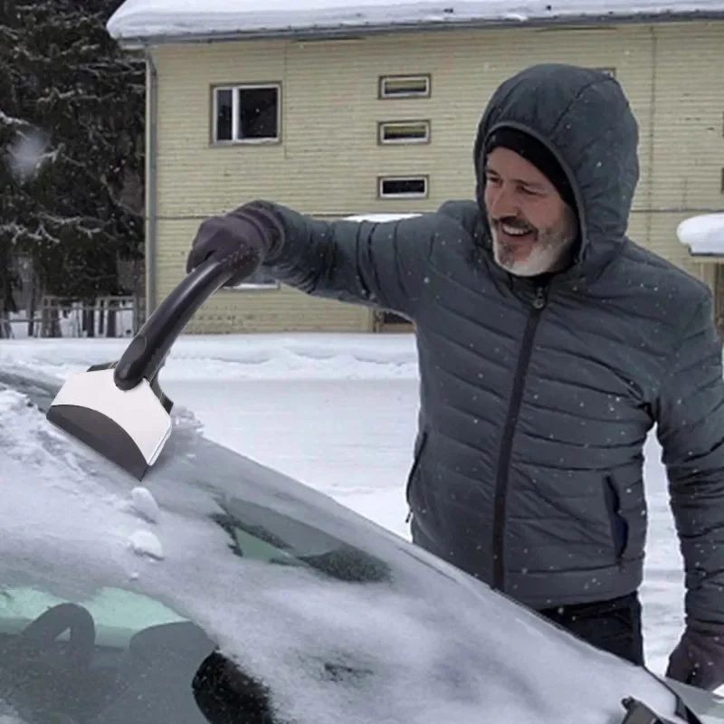 Grattoir à glace en acier inoxydable pour pare-brise de voiture, pelle à neige, nettoyeur de cuisine, couteau à raclette, outils de livres de neige