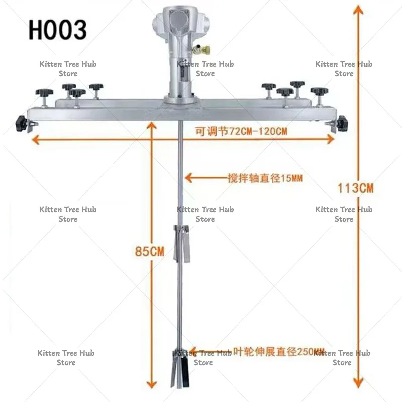 Professional Mixer Tangki IBC 1 Ton 1000L Mixer Udara Pneumatik Komersial Mixer Drum Barrel dengan Gantungan Penyangga