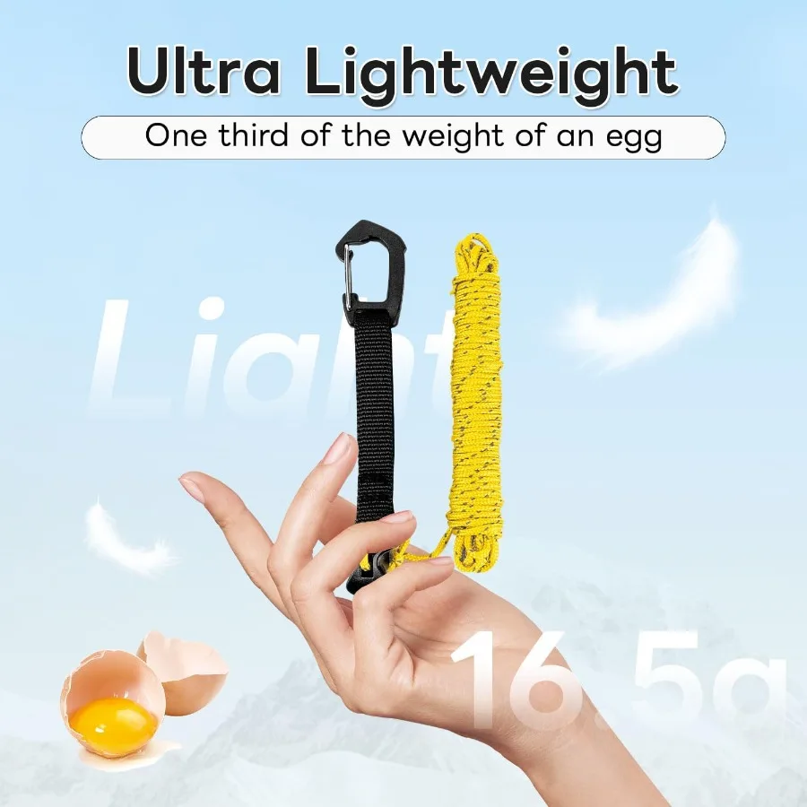 4 Pack G LinesUltralight Tent Cords with Locking Carabiner Clip 2mm 100% Nylon Glines Ropes for Outdoor Camping Tent Tarp Climb