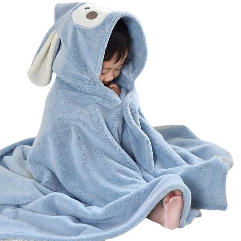 Thickened Bath Towels Cute Children Newborn Baby Super Soft Absorbent Pure Cotton Hooded Cloak Bath Towel Can Be Worn Blanket