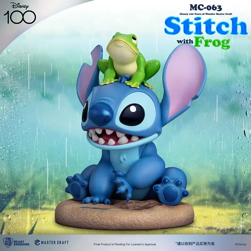 

Disney 34cm Centennial Celebration Stitch With Frog Static Statue Super Large Model Doll Gifts Toys Global Limited Edition MC-06