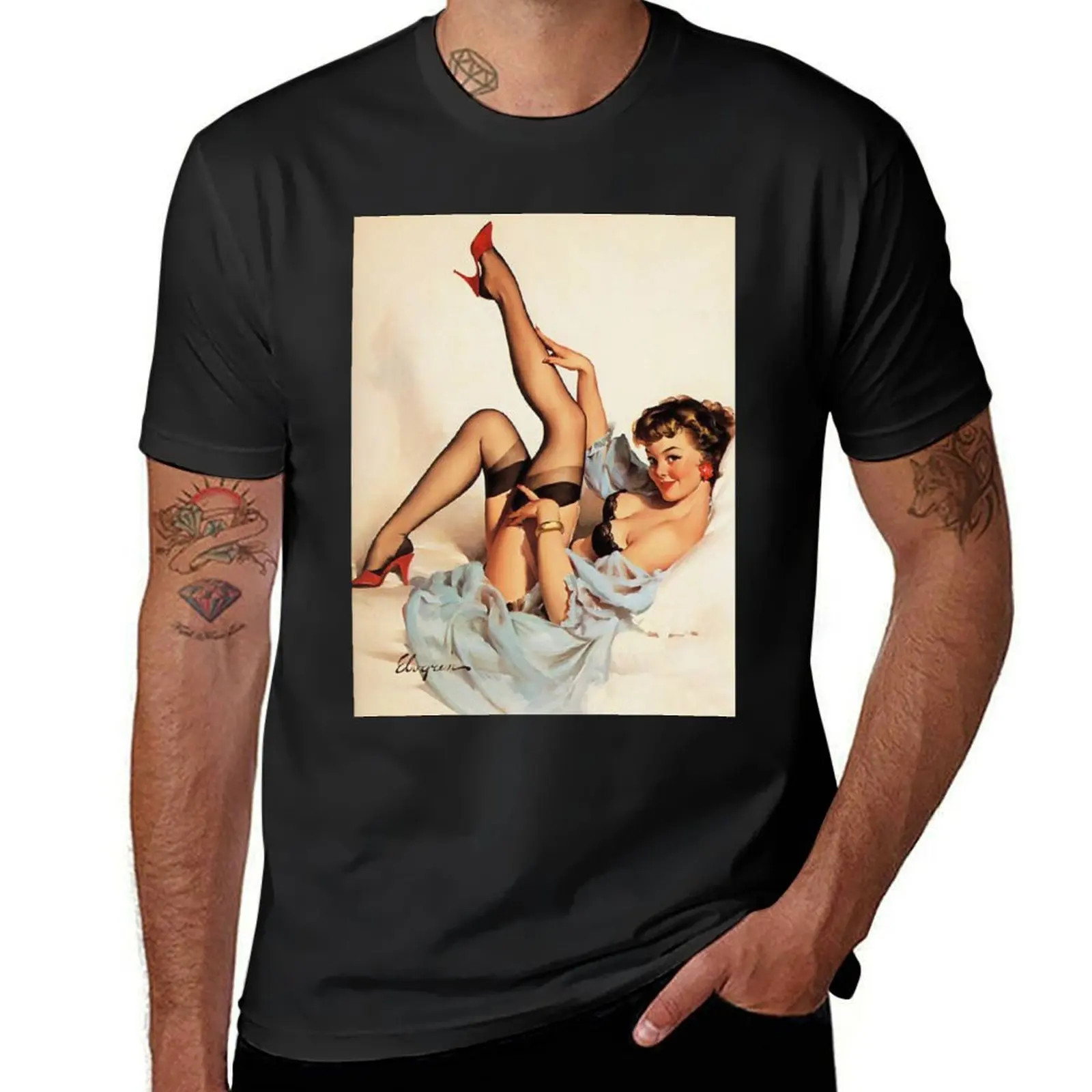 Pin-Up Girl - Elvgren - Vintage T-Shirt cute clothes summer clothes customs t shirts for men graphic