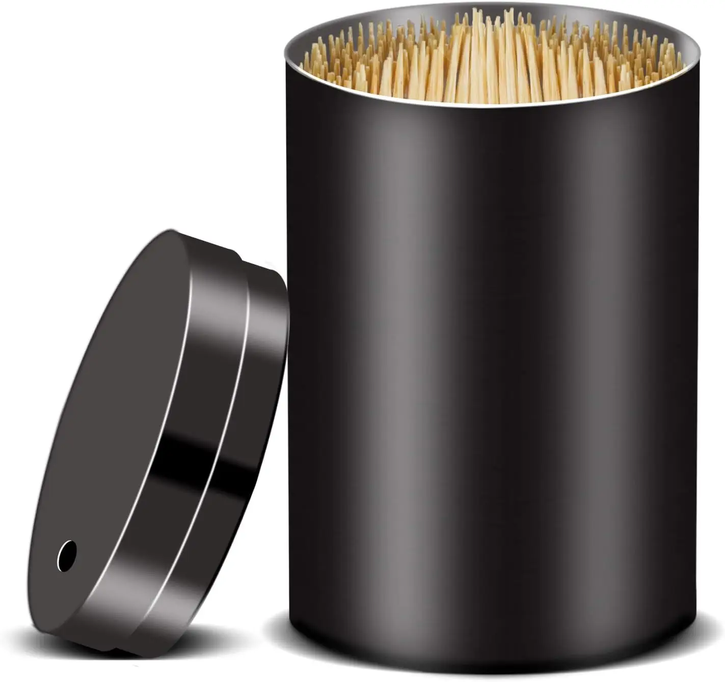 

Stainless Steel Toothpick Holder with 500 Bamboo Picks - Kitchen & Dining Essential