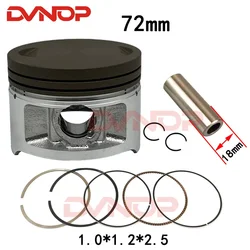 Engine Spare Parts Motorcycle Piston Ring Kit Water cooling 72mm pin 18mm For Loncin TD260 TT250 TD  250cc