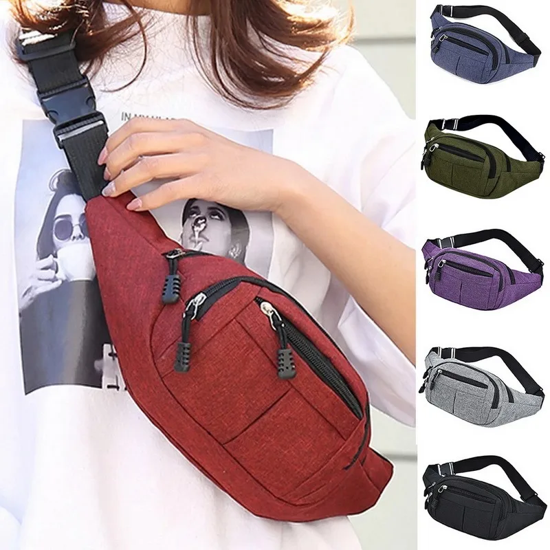 Male Belt Pouch For Waterproof Men Women Fanny Waist Bag Pack Banana Belly Lady Bum Hip Side Kangaroo Sachet Mobile Running Work