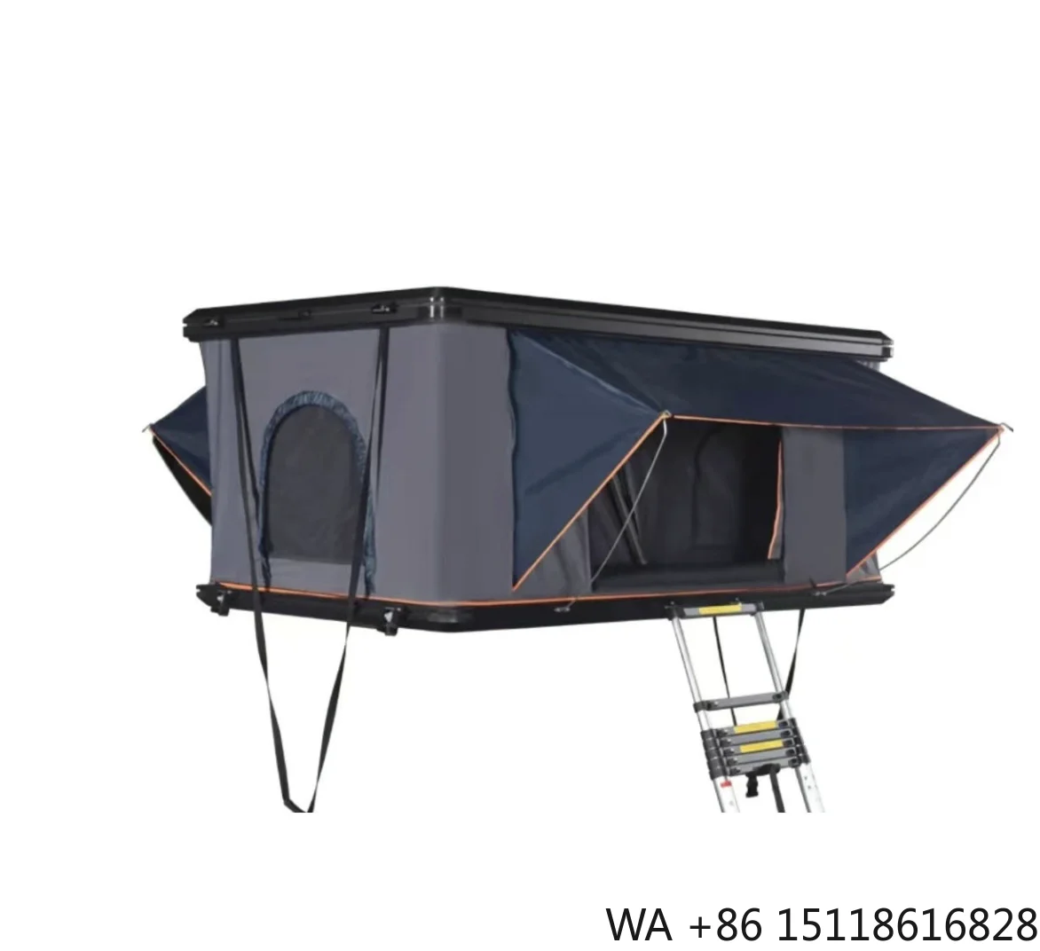4x4 Big Foldable Roof Tent with Hard Shell Portable 160cm Car Top Waterproof Oxford Fabric Aluminum Poles for 2-4 People Low MOQ