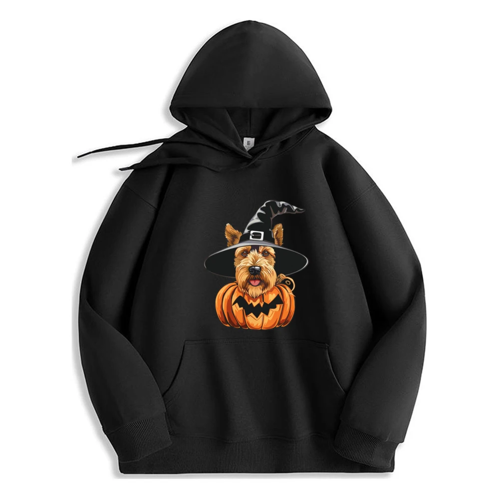

Love Airedale Terrier Sorceress Pumpkin Hoodie Mens Gifts Print Streetwear Trendy Design​​ Clothes Casual Wear​