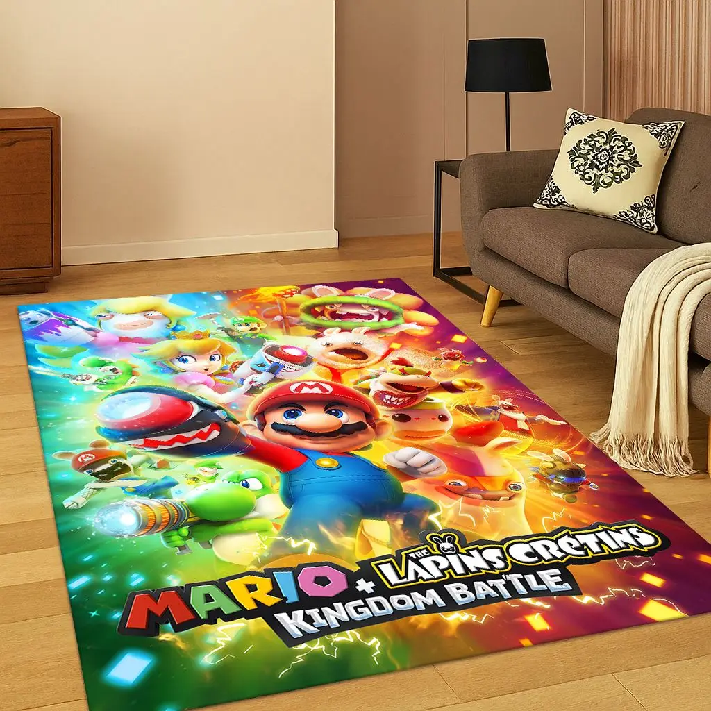 

Super Mario Bros Cartoon Carpet Rug for Playroom Living Room Bedroom Home Doormat Kitchen Decor,Kid Game Non-slip Floor Mat Gift