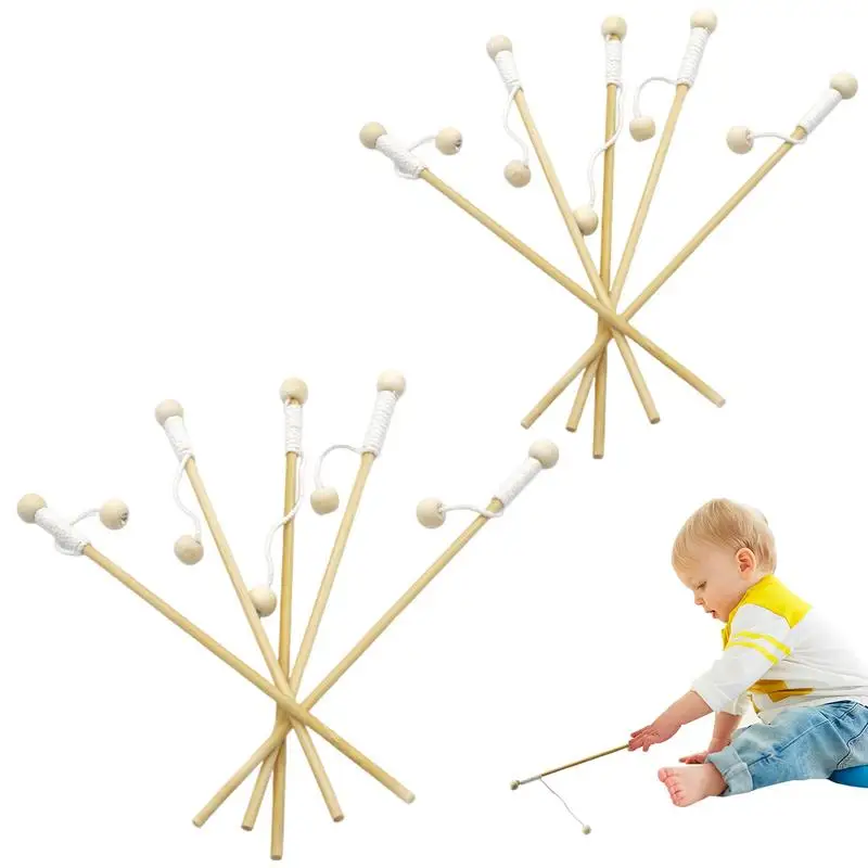 Wooden Magnetic Fishing Poles 10Pcs Fishing Toy Poles Fishing Pole Pool Bathtub Toys Educational Learning Toys For Kindergarten