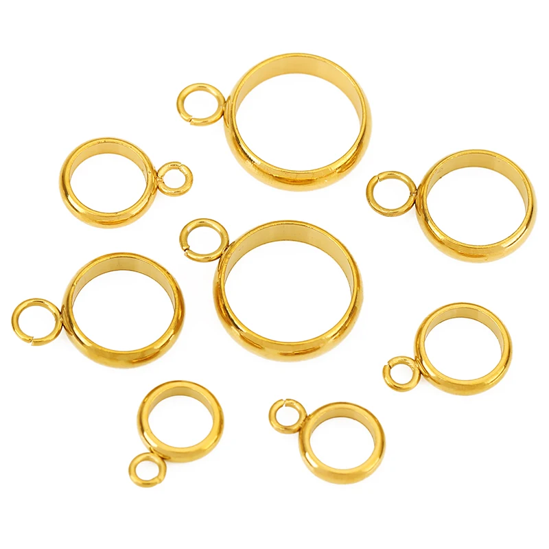 20 قطعة PVD لا تتلاشى أبدًا قلادة من الفولاذ المقاوم للصدأ المعلقات موصلات المشابك 5 6 8 10 مللي متر قرصة كليب الكفالة الخرز لصنع المجوهرات