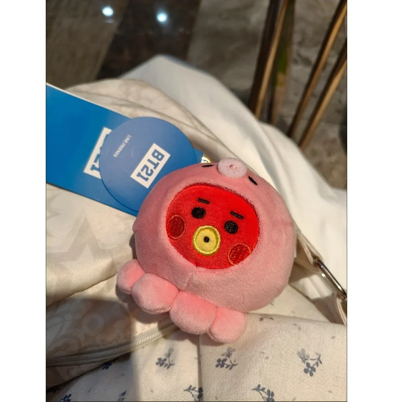 10 سنتيمتر أنيمي الكرتون Bt21 تاتا كوكي ألعاب من نسيج مخملي Y2K الإبداعية الجديدة أفخم دمية لطيف المفاتيح ظهره اكسسوارات هدية للأصدقاء