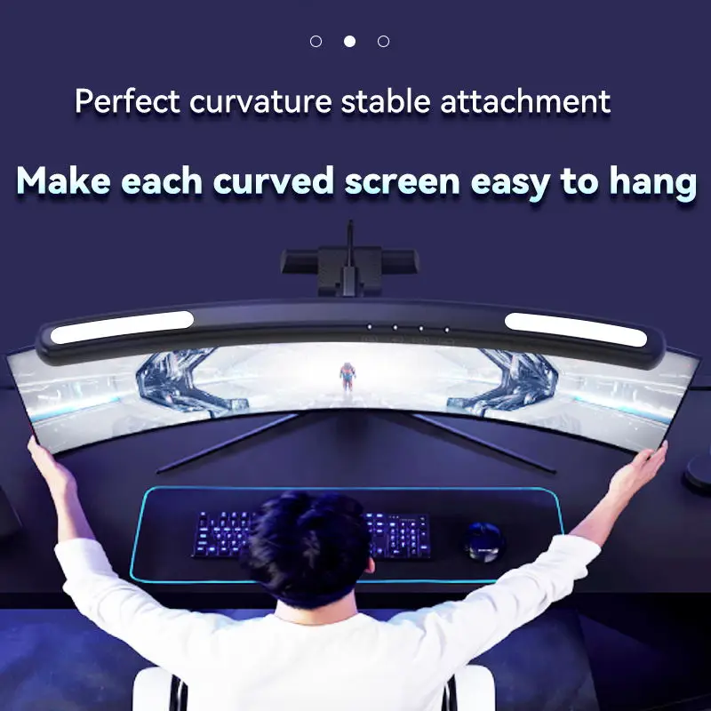 Curved Monitor Light Bar Rgb Computer Screen Lamp Dimmable Backlight Hanging Laptops Gaming Gamer Office Lighting