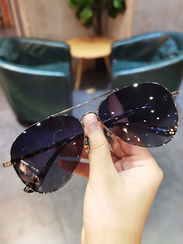 

UV Protection Double Brie Sunglasses Driving Outdoor ex Retro Sle Comfortable Titanium Frame Resin Lens Cusizable