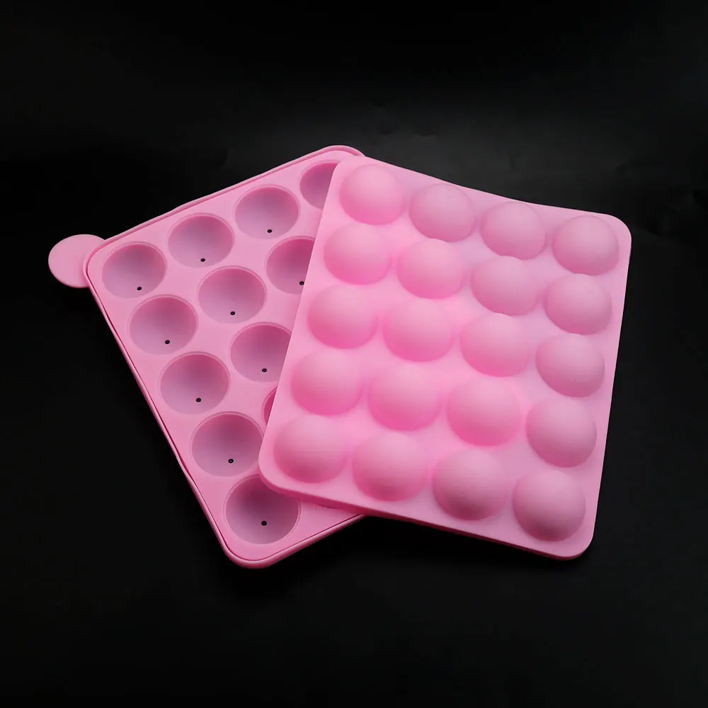 Silicone World Silicone Round Lollipop Mold 20 Holes Spherical Chocolate Mold Candy Maker Mold Cake Mold Baking Cake Tools