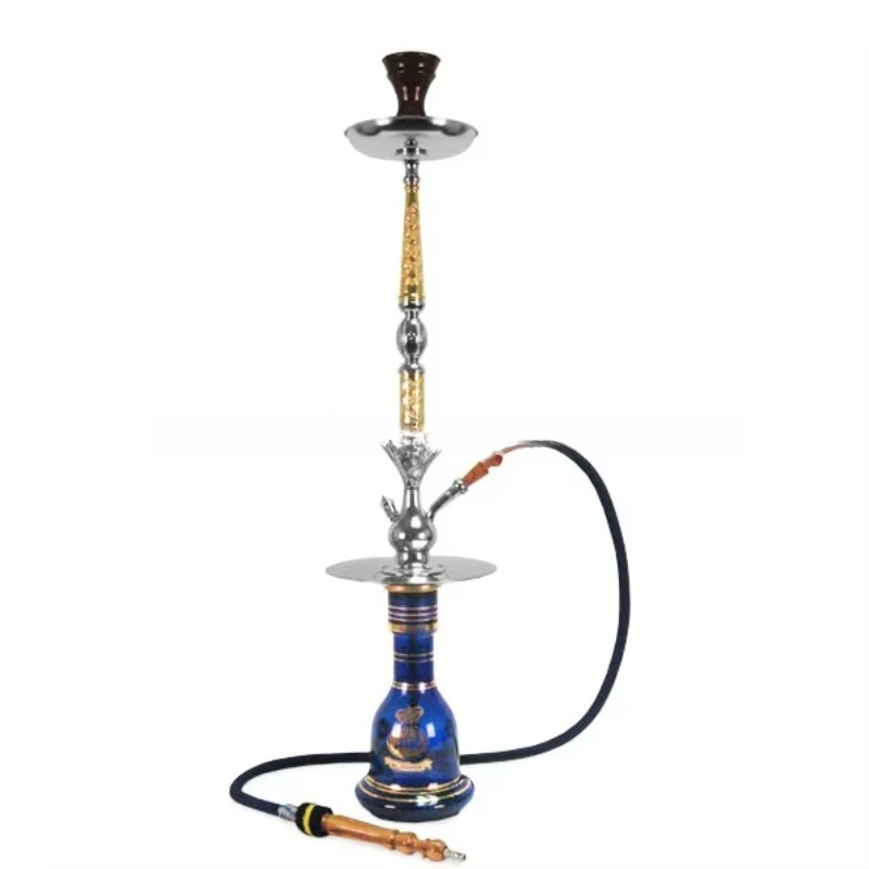 Large Stainless Steel Mix Color Straight Type Lacquer Technique Hookah