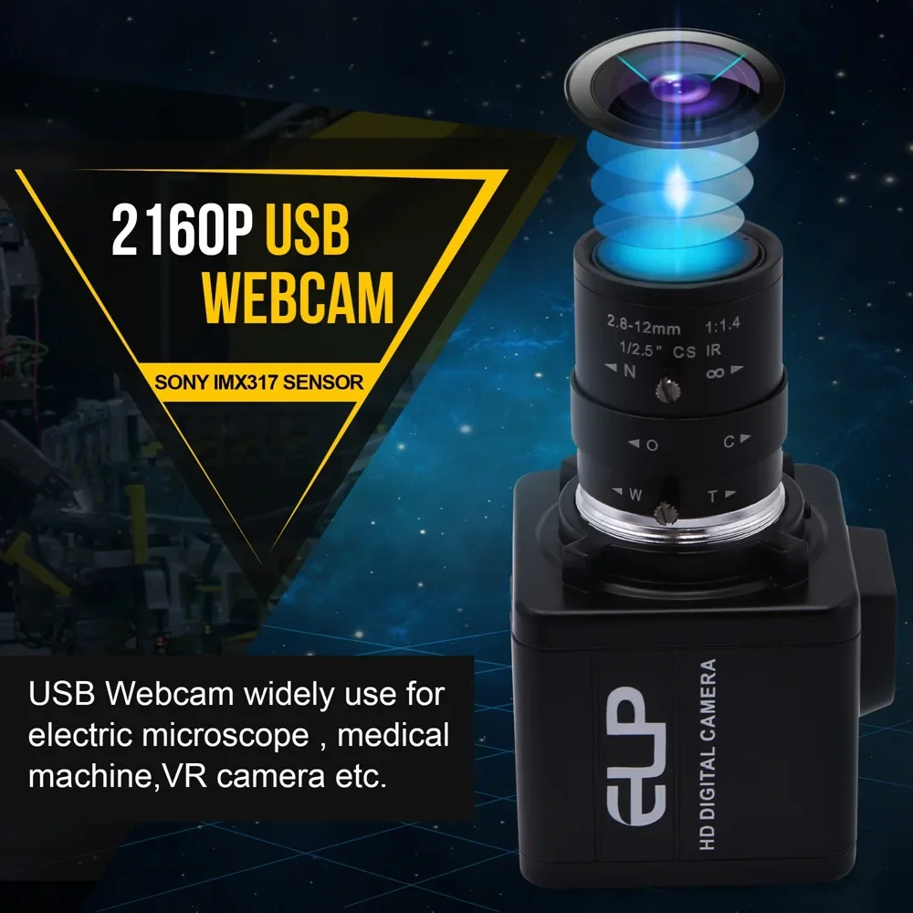 ELP 4K USB Camera 30fps 2160P 1080P CMOS IMX415 Zoom Video Conference HD PC Webcam for Skype Teams Zoom Laptop