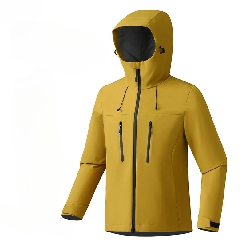Unisex Waterproof Windbreaker Jacket - Single-Layer Raincoat for Hiking, Camping - Certified Moderate Rain Protection Coats