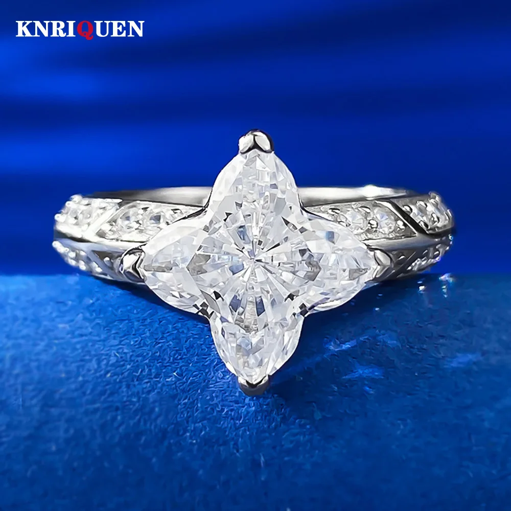 

Sparkling 925 Sterling Silver 11*11mm Lab Diamond Flower Rings for Women Wedding Ring Party Fine Jewelry Female Gift Accessories