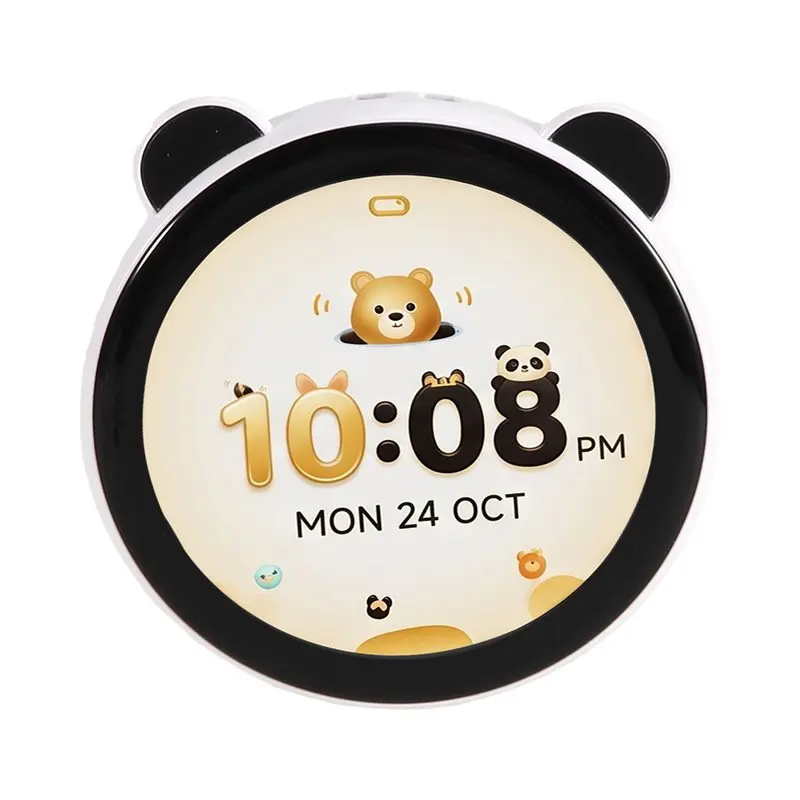 Anime E-Badge 1.85-Inch Magnetic Electronic Badge Pendant For Images And Videos White