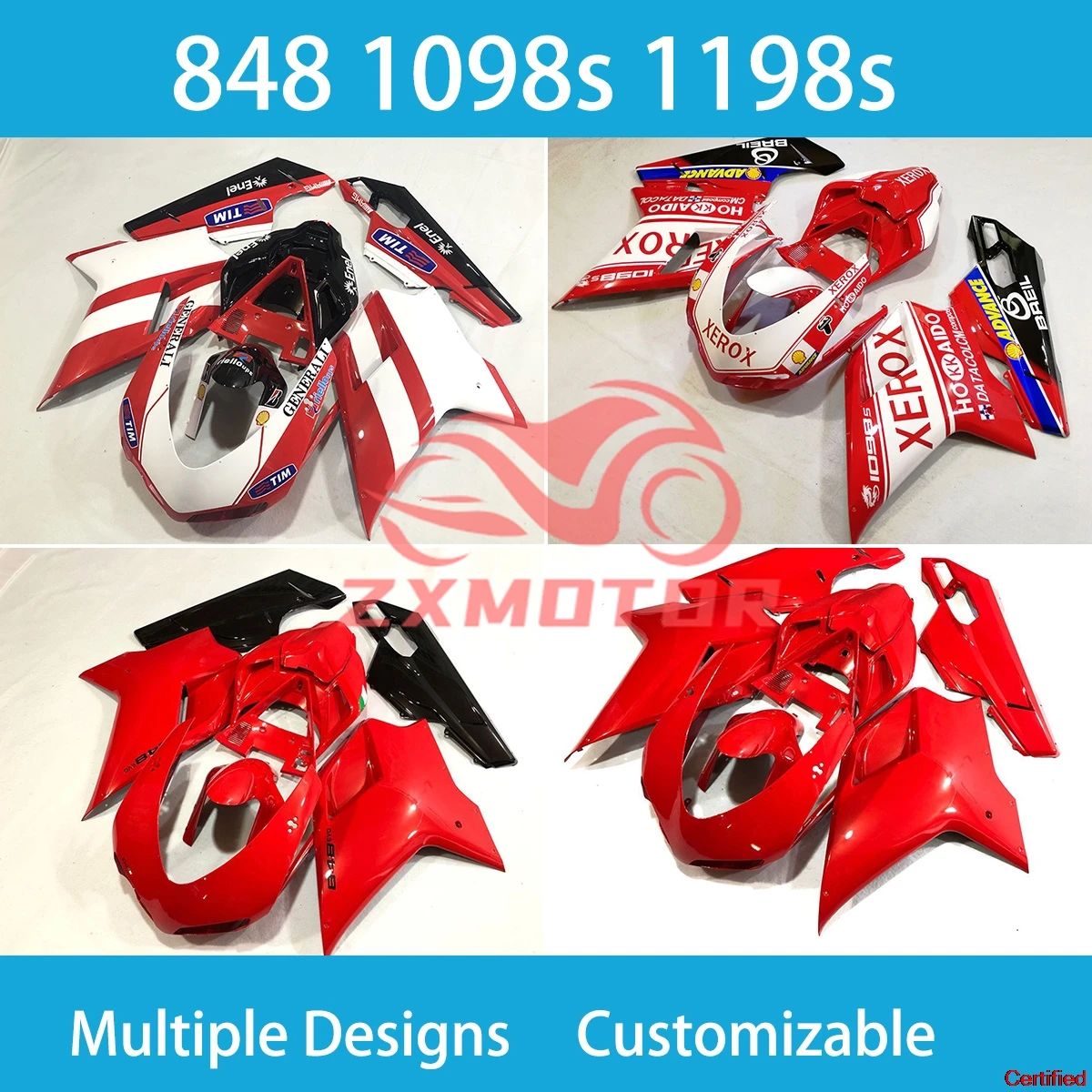 Cool Fairing Kit for Ducati 848 1098 1198 1098s 1198s Motorcycle Customized ABS Plastic Fairings Bodywork Set