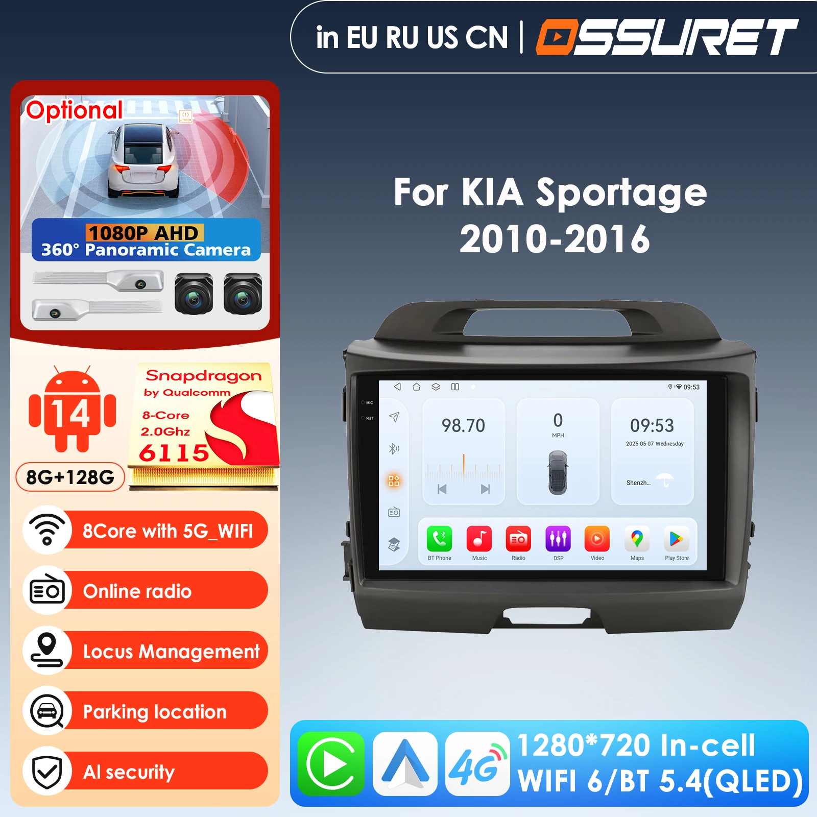 

Для KIA Sportage 2010-2016 2DIN автомобильная Android-магнитола, мультимедийный плеер, 2DIN автомагнитола, видео, GPS-навигация, Wi-Fi
