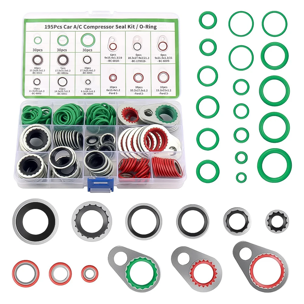 Compressor Seal Kit O Ring Assortment For Professional Auto for service Leak Prevention Design 30 Different Sizes For BC-6002