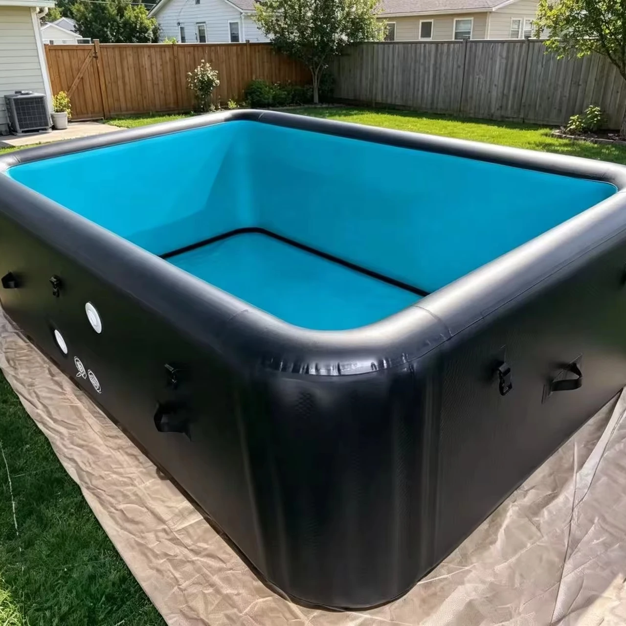 Super Strong Hard Rectangular Inflatable Pool Industrial Grade Drop Stitch Pool Long Lasting Outdoor Use