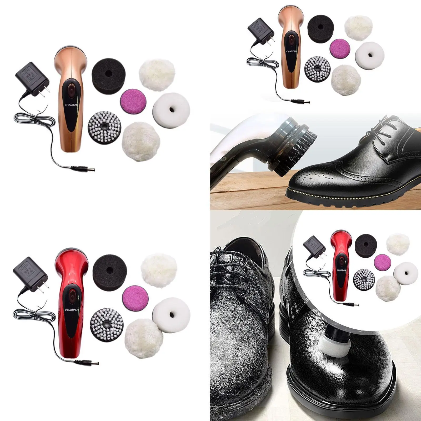 Portable Buffer Leather Care Kit Lightweight Dust Cleaner Handheld Replacement Brush Heads Electric Shoe Shine Kit for Sneaker