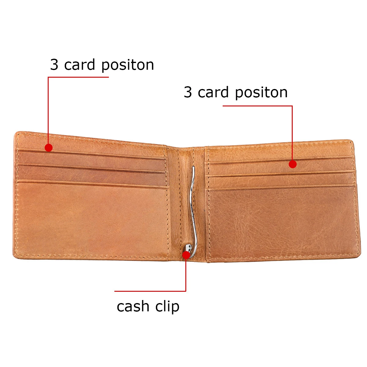 Genuine Leather Money Clips For Man Women RFID Slim Bifold Male Purse Billfold Men's Wallet Money Clip Female Clamp For Cash