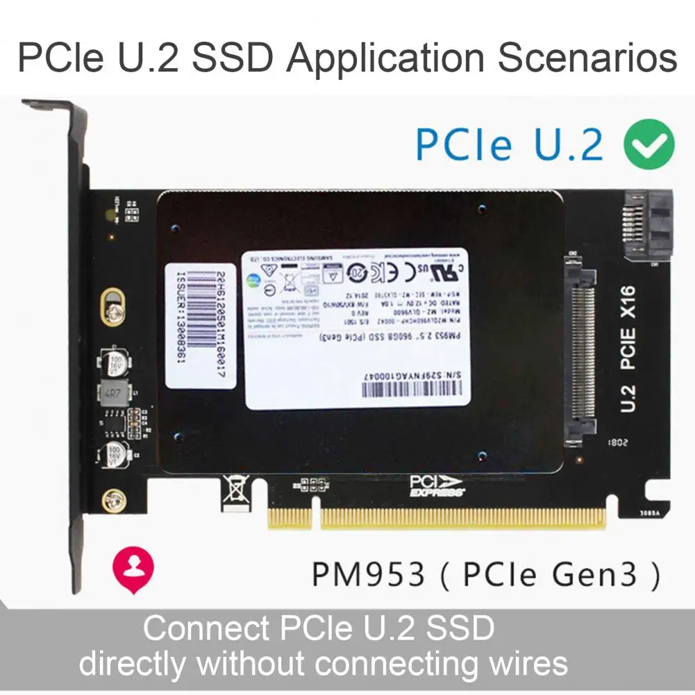 PCIe Adapter Dual Interface Strong Heat Dissipation No Power Needed Easy Installation Universal SATA SSD Expansion Card