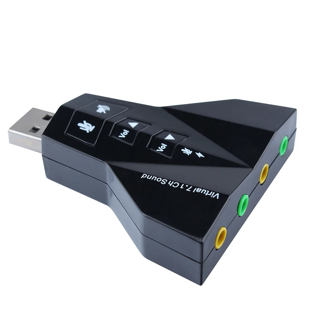 External Virtual USB Sound card 7 In 1 Channel 3D Sound Audio Adapter Dual Microphone Dual Audio Interface Output Independent