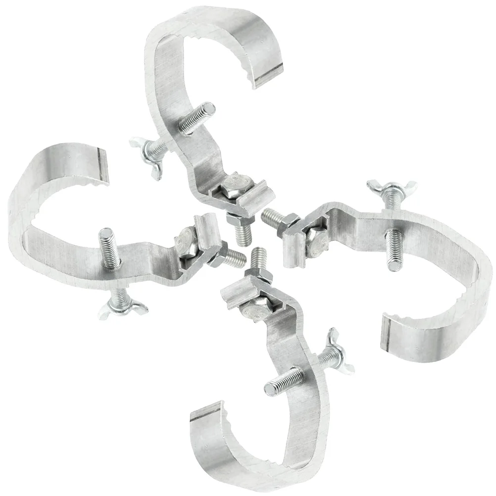 

4pcs Lamp Hook Metal Clamps Double Buckle Heavy Duty Aluminum Stage Truss 20mm Spotlight Adjustable Knob LED Mount Accessories