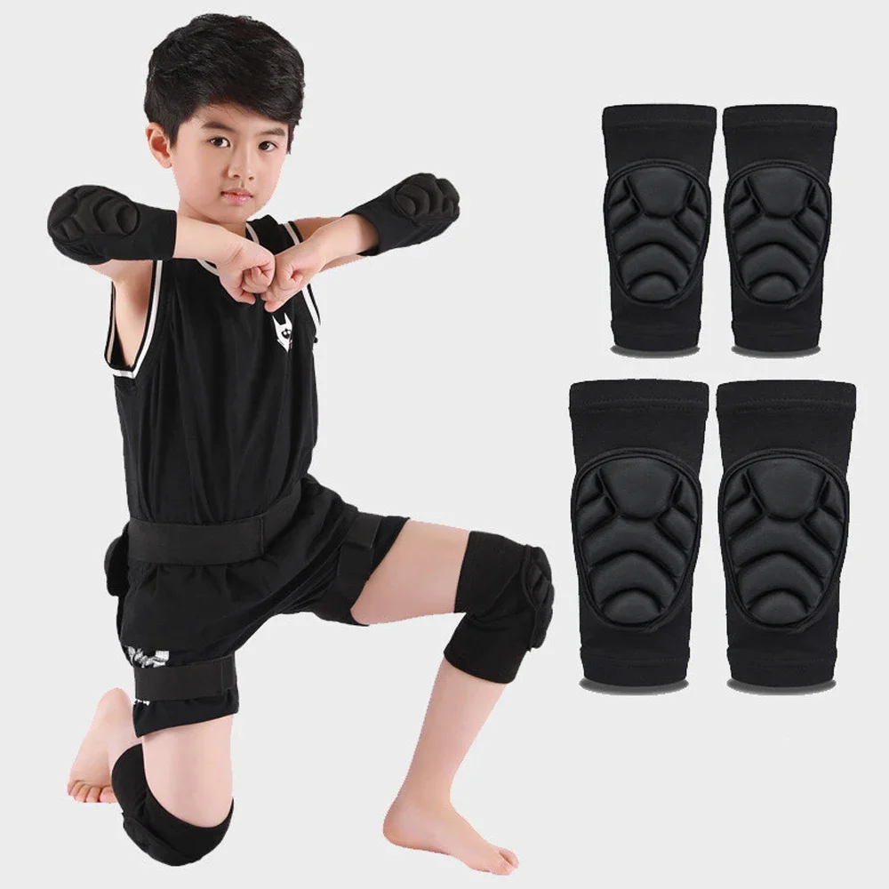 1 Paar Knieschützer aus dickem Schwamm, Ellenbogenärmel, Vermeidung, Sport, Knieschoner, Fußball, Volleyball, Kniebandage, Unterstützung für Kinder, Kinder, Jugendliche – Detail 1