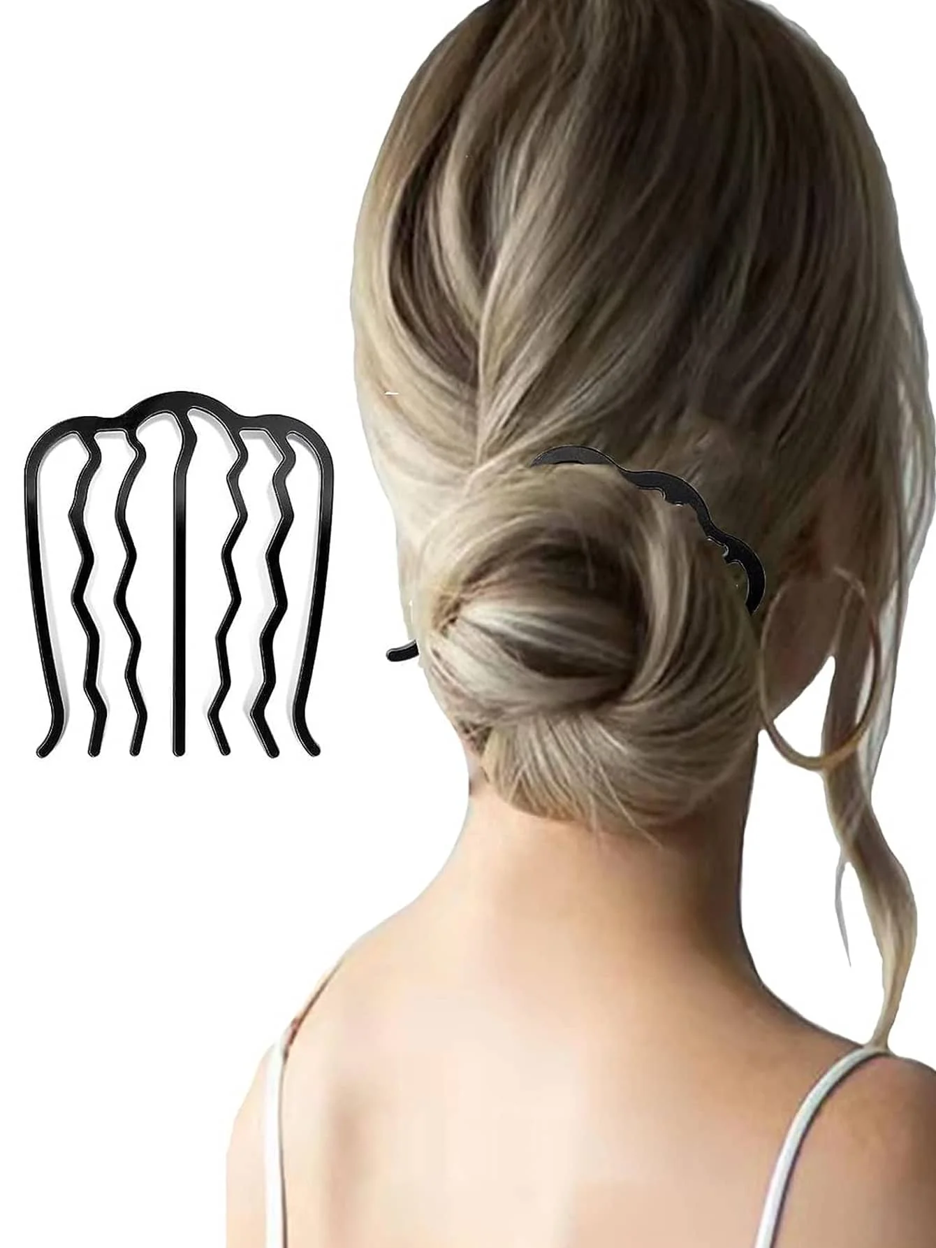 

1PC DIY U-Shaped Hair Side Comb Ball Head Curler French Twist Hairpin Bun Making Tool Hairdressing Accessories