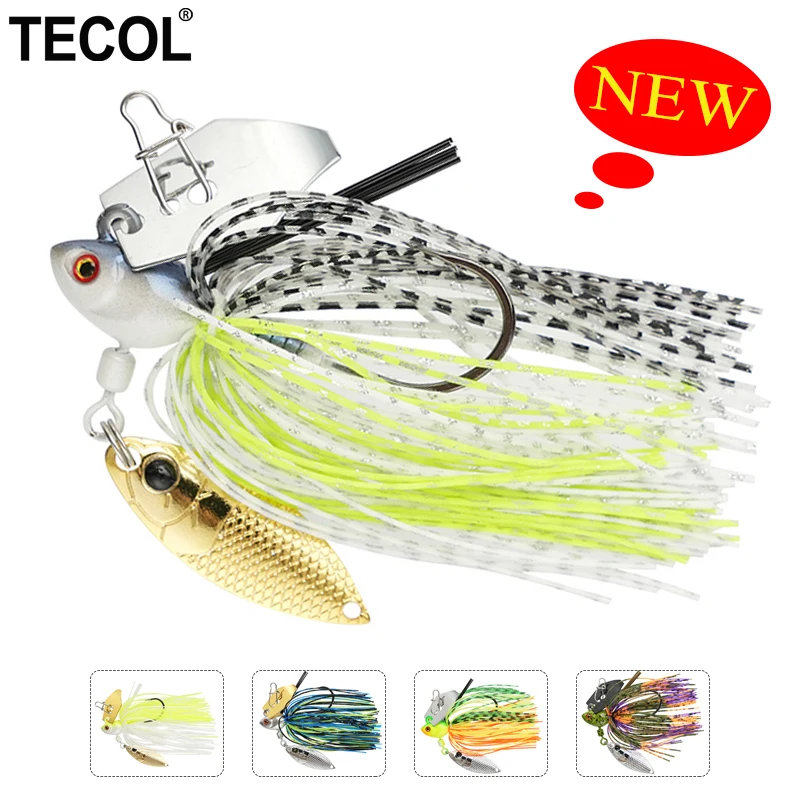 TECOL 13G Spinnerbait, Jighead sin Enredos, Chatterbait, Señuelo de Pesca, Kit de Pesca con Chatterbait, Wobblers para Pesca de Lubina y Lucio