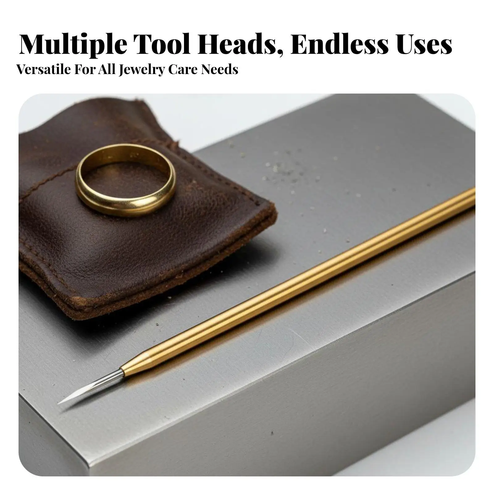 Tungsten Steel Polishing Tool Copper Handle Tungsten Steel Burnisher High Hardness Tip Jewelry Burnisher Pen for Jewelers,