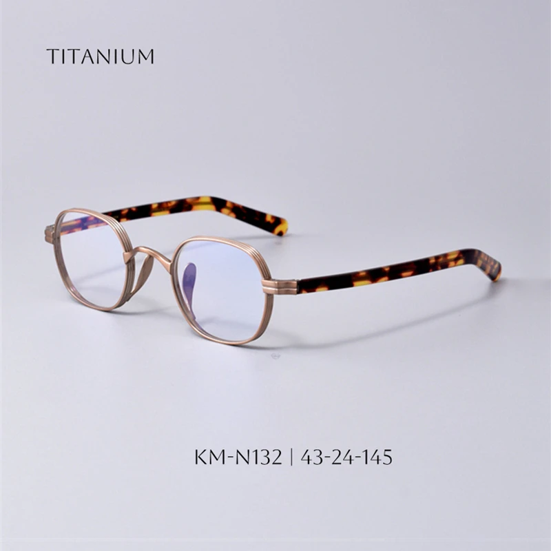 

Japanese Retro Oval Titanium Glasses Luxury Designer Reading Eyeglasses for Men's and Women's Myopia Prescription Optical Frame