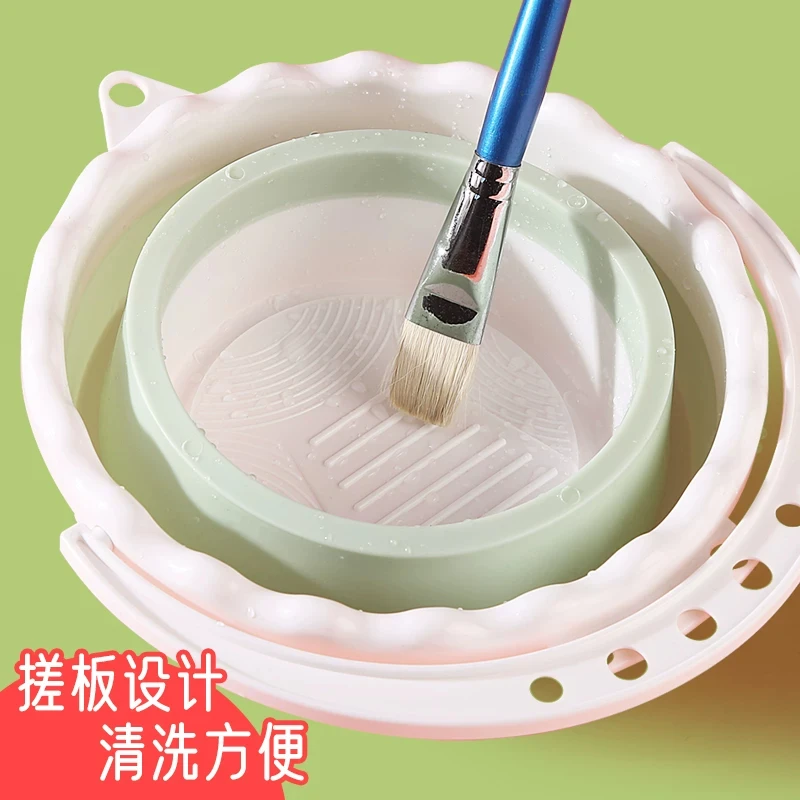 Foldable Artist Water Bucket Portable Paint Brush Washer, Multifunctional Painting Rinse Cup for Gouache Watercolor Acrylic Oil