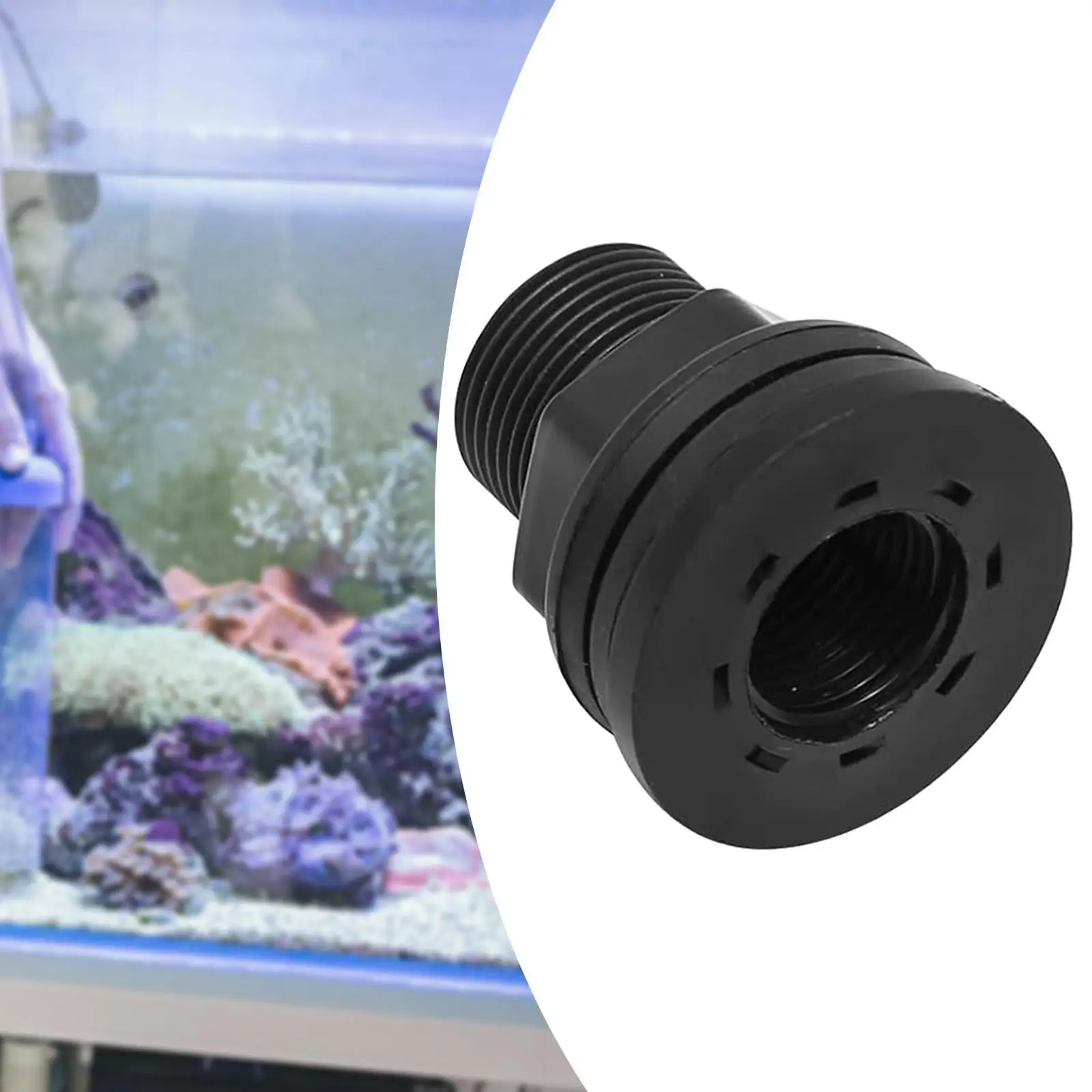 PVC Threaded Bulkhead Fitting Adapter Water Tank Connector Waterproof Durable Pipe Joint for Aquarium Water Pipeline Connection