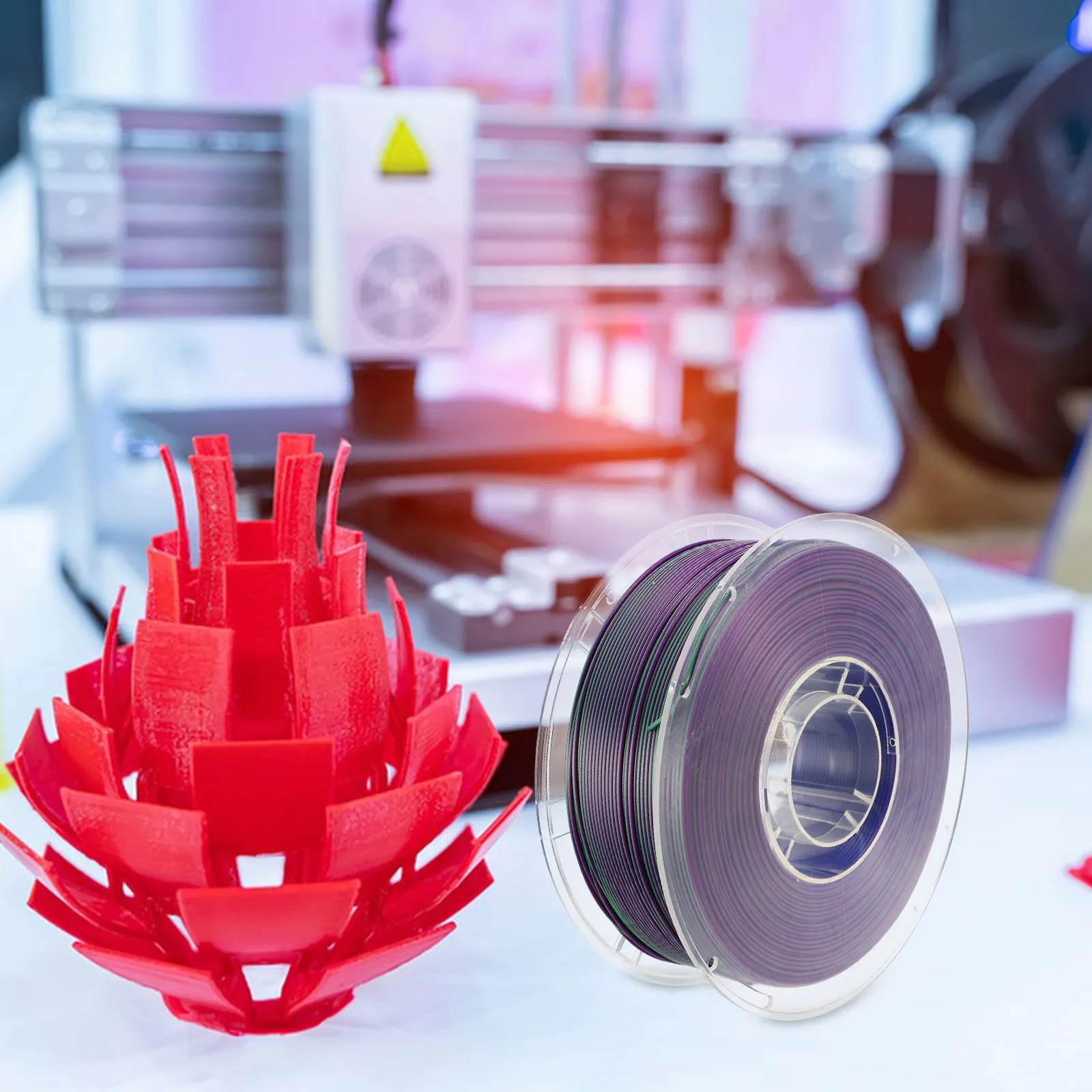

1 Roll 1.75mm Tri-Color Pla 3D Printing Filament Extended Length Reliable Material Precise Dimensional Accuracy for Beginners