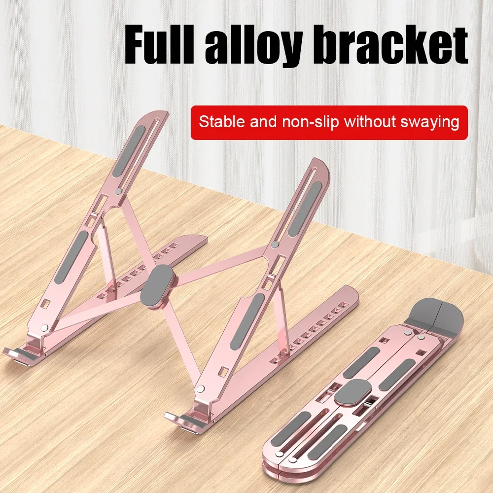 Soporte de Aluminio para Laptop, Ajustable, Plegable, Portátil, para Computadora Portátil, Soporte de Elevación y Refrigeración, Antideslizante