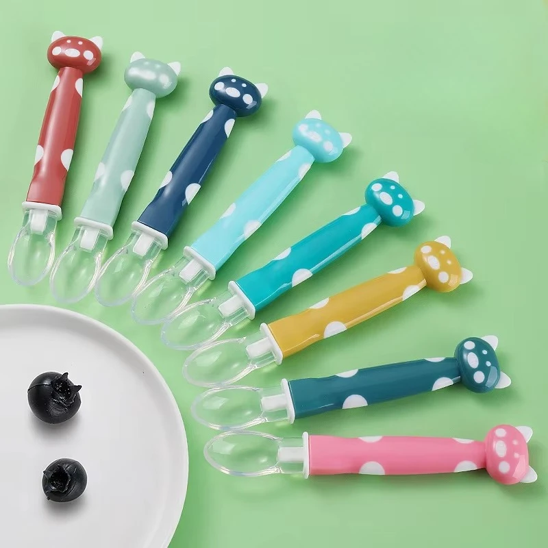 Baby Feeding Spoon Set - Soft Silicone Training Spoon for Infants, BPA-Free Self Feeding Utensils