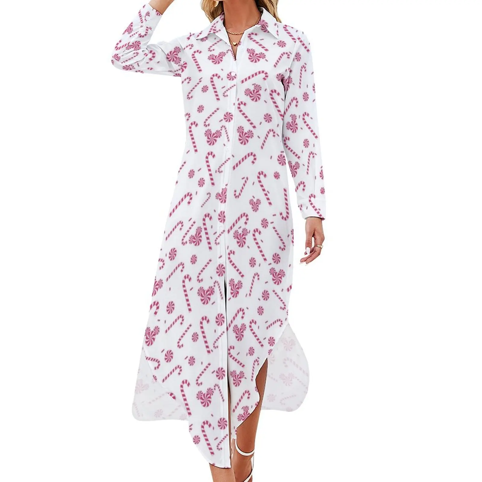 

Candy Cane Long Sleeved Shirt Dress prom dress 2024 prom dresses 2024