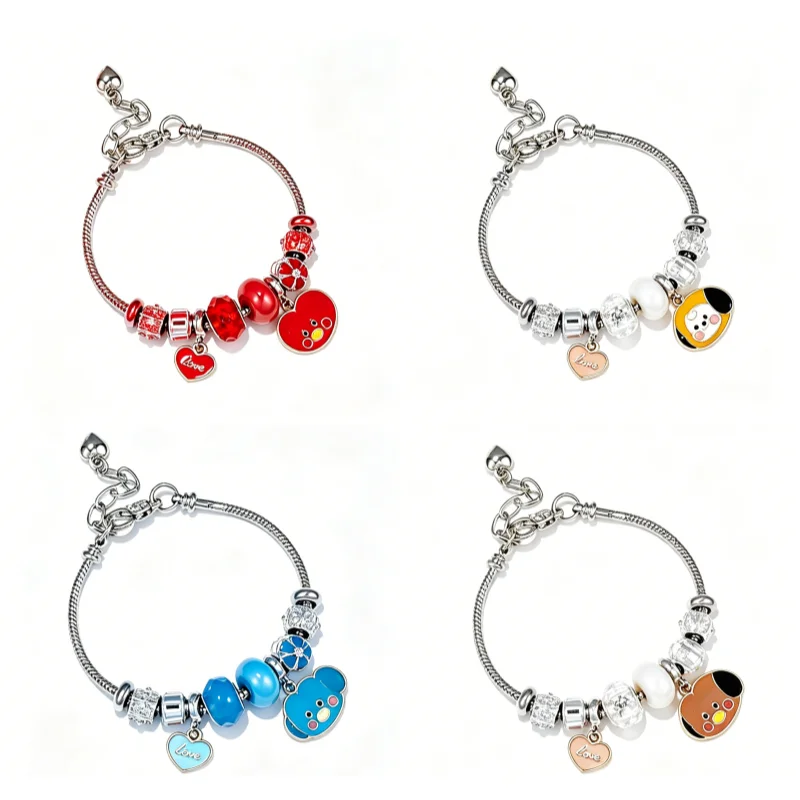 Bt21 Bts MANG COOKY TATA derivative peripherals DIY bracelet beads cartoon fashion cosplay accessories Korean niche luxury gi