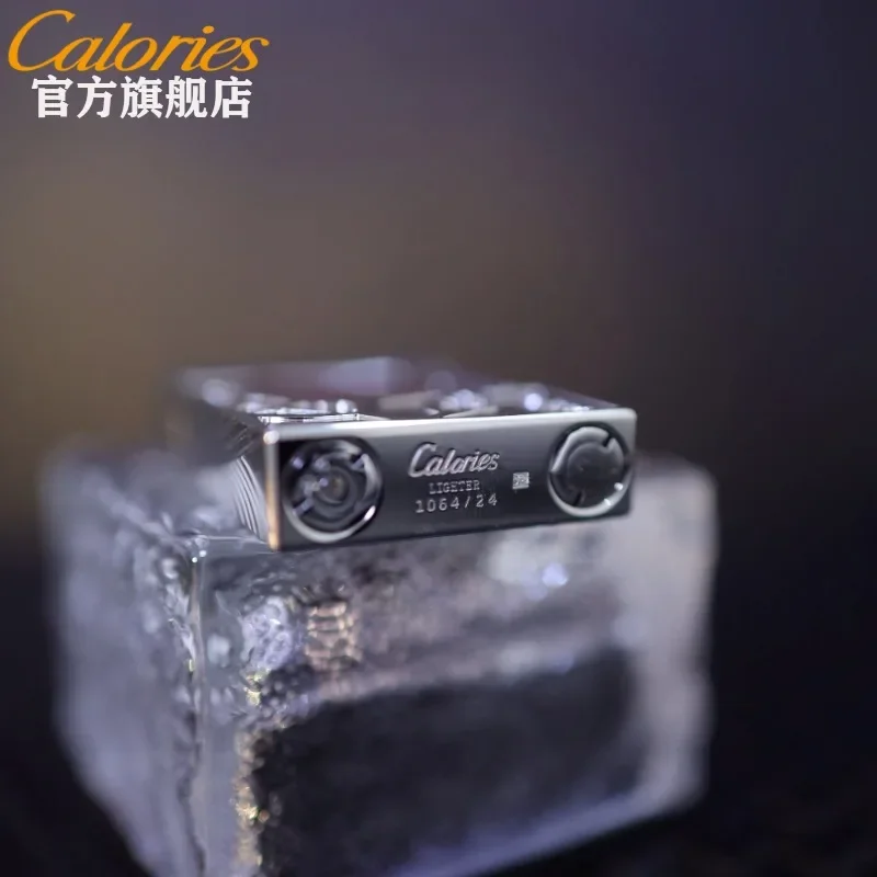 2027 Calorie New Inflatable Steel Tone Sliding Lighter Retro Rose Color Light Luxury High-end Gift for Male and Female Friends