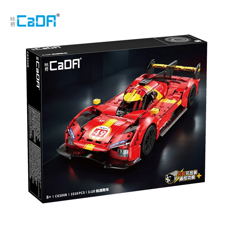 1518 Stuks 1:10 Cada MOC Stad Afstandsbediening Vlam Racewagen Model Bouwstenen RC V6 Sportvoertuig Bricks Speelgoed Festival geschenken
