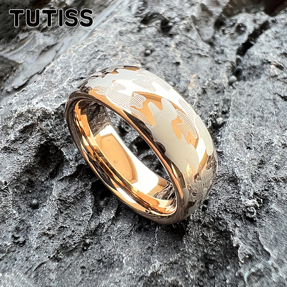 TUTISS 6MM 8MM Amazing Design Tungsten Wedding Band Ring For Men Women Cool Pattern Engraved Comfort Fit