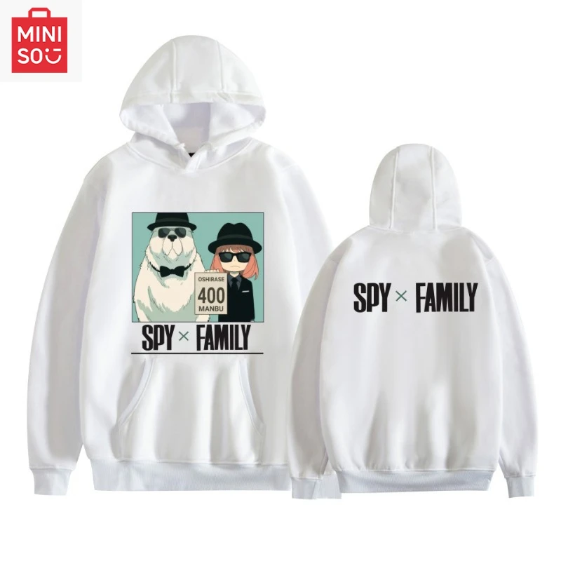 

MINISO co-branded SPY×FAMILY Anya Forger print hoodie, loose cartoon, multi-functional, casual and cute girl